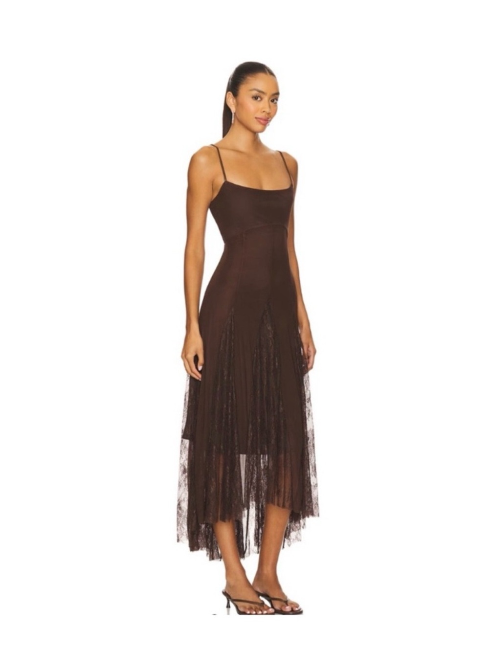 Steve Madden Women's Vita Midi Dress Chocolate Small New - Picture 3 of 7